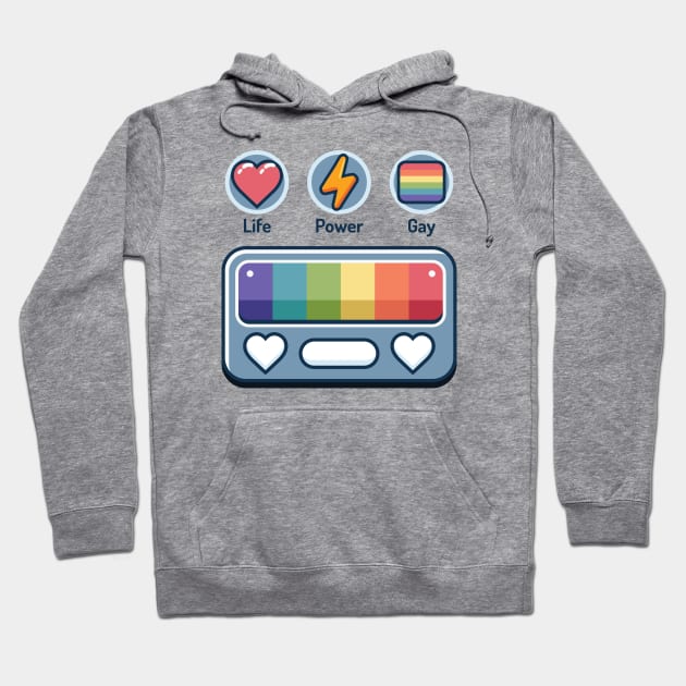 Life Power Gay Status Indicator Bar Hoodie by Kiki Valley